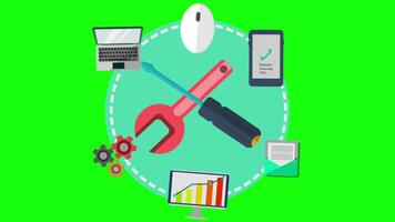 You Can Easily Create All Your Settings To Suit Your Business 2D Cartoon Animation On Greenscreen video