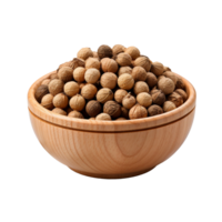 Dry coriander seeds in round bowl isolated on transparent background png
