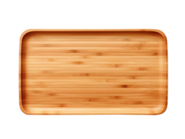 Empty bamboo tray isolated on transparent background png