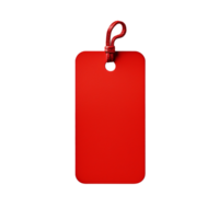 Empty red price tag isolated on transparent background png