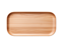 Empty wooden serving tray isolated on transparent background png