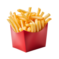Empty french fries box isolated on transparent background png