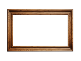 Empty brown wooden frame isolated on transparent background png