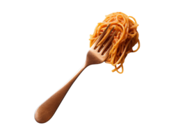 forchetta con spaghetti isolato su trasparente sfondo png