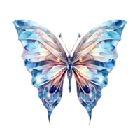 Fantasy crystal butterfly isolated on transparent background png