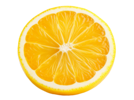 Flesh of lemon citrus slice isolated on transparent background png