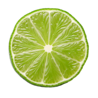 fresh green lime half slice isolated on transparent background png