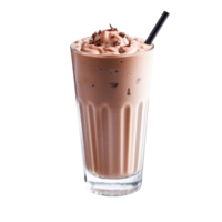 Glass with chocolate milkshake isolated on transparent background png