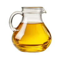 Glass jug of cooking oil isolated on transparent background png