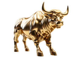 golden bull isolated on transparent background png