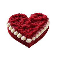 heart shape red velvet cake isolated on transparent background png