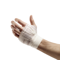 hand with a bandage isolated on transparent background png