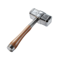 Metal work hammer with rubber handle isolated on transparent background png