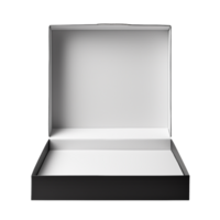 Open blank carton pizza box isolated on transparent background png