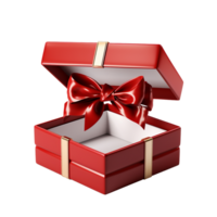 Open rood geschenk doos geïsoleerd Aan transparant achtergrond png
