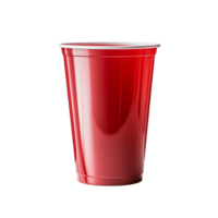 Plastic red cup isolated on transparent background png