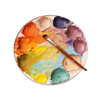 Gemälde Palette isoliert auf transparent Hintergrund png