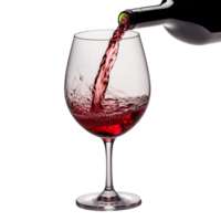 Pouring red wine in a glass isolated on transparent background png