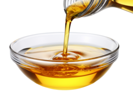 Pouring oil on a glass bowl isolated on transparent background png