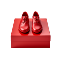 Red shoe square box isolated on transparent background png