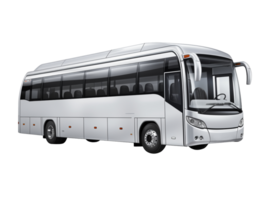 Realistic silver bus isolated on transparent background png