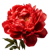 Red peony isolated on transparent background png