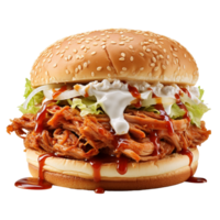 pulled pork sandwich isolated on transparent background png