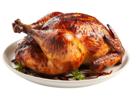 Roasted grilled chicken isolated on transparent background png