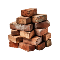 stack of bricks isolated on transparent background png