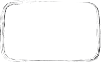 Chalk line frame. Geometric border with sketch texture. Hand drown shape with crayon stroke. Outline png