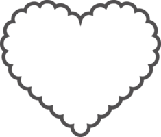 Scallop edge heart frame. Outline shape with lace png