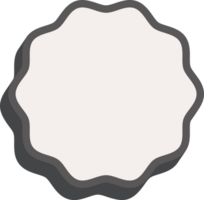 Wavy circle frame. Scallop edge box. Outline squiggle border. Groovy zigzag abstract shape. Cute square aesthetic banner. Retro art. png