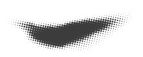 Halftone dotted shape. Paint blob with noisy effect. Abstract splatter shape png