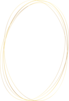 Golden geometric ellipse frame. Wedding thin line border. Simple modern abstract shape. Luxury foil design for invitation and menu. png