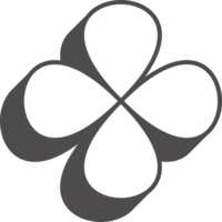Abstract geometric element. Neobrutalism graphic shape. Minimal groovy Y2k retro sticker. Retro label. Simple flower png