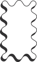 Wavy rectangle frame. Scallop edge box. Squiggle wavy border. Groovy zigzag abstract shape. Cute square aesthetic banner. png