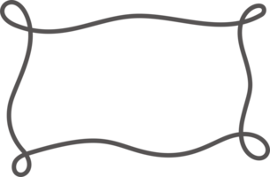 Hand drown doodle frame. Line sketch border. Rectangle scribble shapes. Square outline box. png