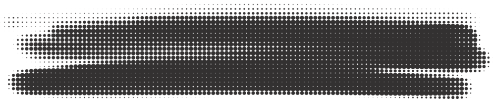 Halftone noisy gradient paint brush stroke. Dotted blob. Abstract grunge element png