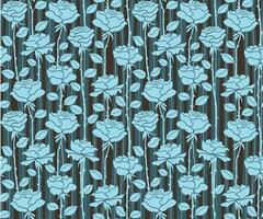 Roses on a blue seamless background. vector