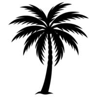 palm tree silhouette on white background vector