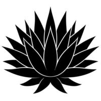 a black and white illustration of a agave silhouette vector