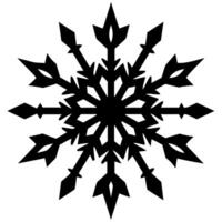 a black and white snowflake silhouette design on a white background vector