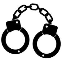 Handcuffs black silhouette illustration vector
