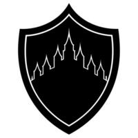 Shield black silhouette illustration vector