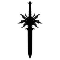 sword black silhouette illustration vector