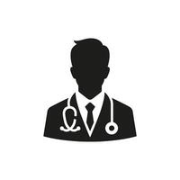 Healthcare Worker Icon with Stethoscope in illustration style vector