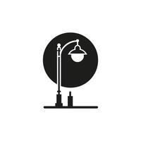 Minimalist Dual Street Lamp Icon - Urban Lighting Illustration vector