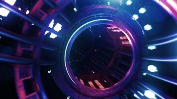 3D rendering VJ neon digital tunnel abstract photo