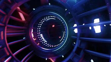3D rendering VJ neon digital tunnel abstract photo