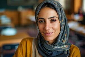 Smiling Young Individual Wearing Hijab photo